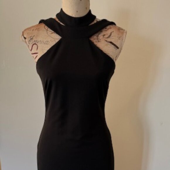 Bebe Black Halter Neck Midi 6 - Picture 1 of 7